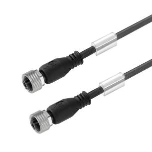 no shielded no led straight socket female - straight socket female m 8 4 poles of number m12 m12 cable sensor-actuator