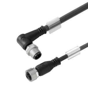 no shielded no led straight bush - angled pin m 5 1 4 poles of number m12 m12 cable sensor-actuator