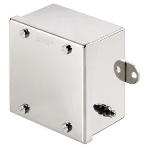 flats across distance 10mm and slot with screw hexagonal m5 no plate flange electropolished mm 100 x 190 x 190 housing metal ex