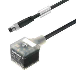 black pur m 5 0 length cable none m8 mm 18 a design plug valve - plug straight assembled cable valve