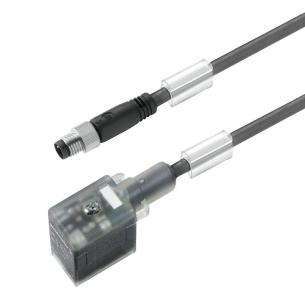 black pur m 5 1 length cable none m8 mm 10 b design din plug valve - plug straight assembled cable valve