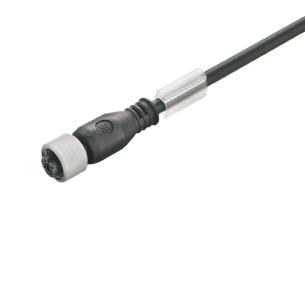 no shielded no led straight socket female m 2 3 poles of number m12 cable sensor-actuator