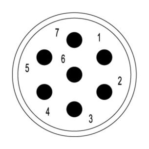 none coding 7 poles of number m23 connection crimp connector circular insert contact