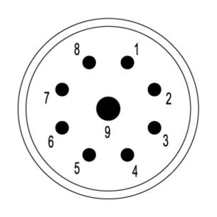 none coding 9 poles of number m23 connection crimp connector circular insert contact
