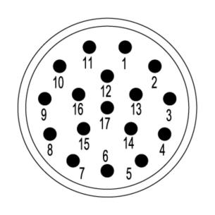 none coding 17 poles of number m23 connection crimp connector circular insert contact