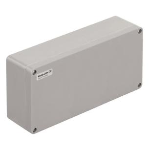 grey silver polished untreated polyester fibre-reinforced glass mm 90 x 160 x 360 enclosure empty polyester pok klippon housing plastic