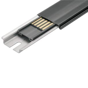 black plastic state installed in ip20 housing modular rail din for set bus
