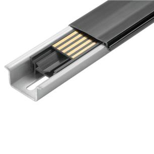 black plastic state installed in ip20 housing modular rail din for set bus