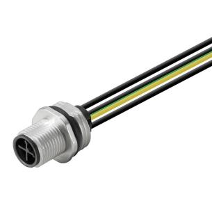 m 5 0 4 poles of number m12 cable with built-in plug round