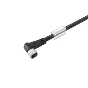 no shielded no led angled socket m 3 8 poles of number m8 cable sensor-actuator