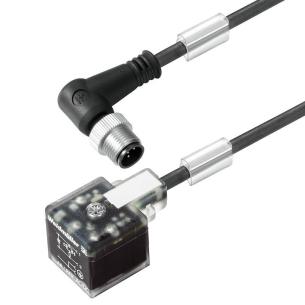 black pur m 3 length cable a-coded m12 mm 18 a design plug valve - plug 90 assembled cable valve