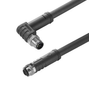 no shielded no led straight bush - angled pin m 5 1 4 poles of number m12 m12 cable sensor-actuator
