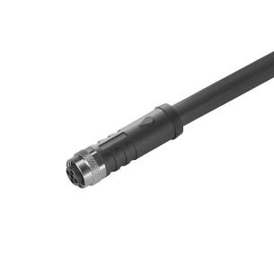 no shielded led straight socket female m 3 4 poles of number m12 cable sensor-actuator