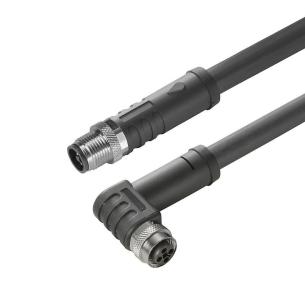 no shielded led 90 socket - straight pin m 5 1 4 poles of number m12 m12 cable sensor-actuator
