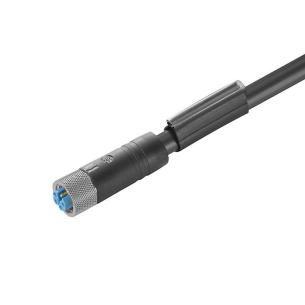 no shielded no led straight socket female m 3 5 poles of number m12 cable sensor-actuator