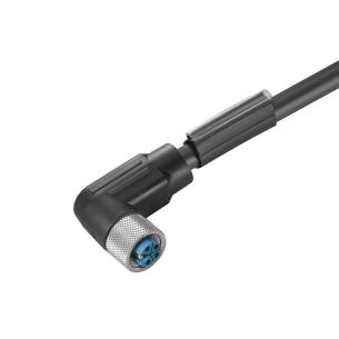 no shielded no led angled socket m 3 5 poles of number m12 cable sensor-actuator