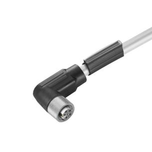 no shielded no led angled socket m 3 5 poles of number m12 cable sensor-actuator