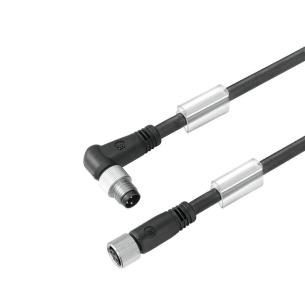 no shielded no led straight bush - angled pin m 5 4 3 poles of number m8 m8 cable sensor-actuator