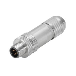 yes connection shield ip67 4 poles of number in push d-coded m12 customisable field plug round