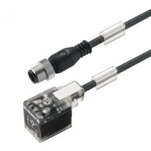 black pur m 5 1 length cable a m12 a-coded m12 mm 10 b design din plug valve - plug straight assembled cable valve