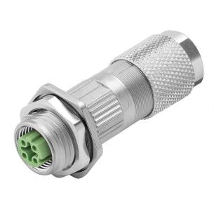 yes connection shield ip67 4 poles of number connection displacement insulation d-coded m12 customisable field plug round