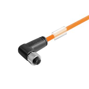 no shielded no led angled socket m 6 0 4 poles of number m12 cable sensor-actuator