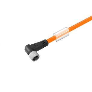 no shielded no led angled socket m 8 4 poles of number m8 cable sensor-actuator