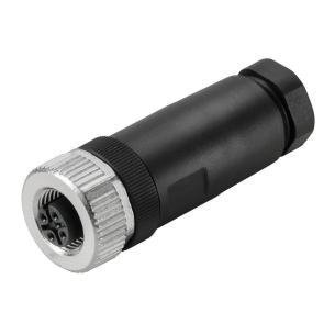 no connection shield ip67 5 poles of number connection screw a-coded m12 customisable field plug round