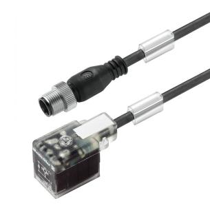 black pur m 5 length cable a-coded m12 mm 10 b design din plug valve - plug straight assembled cable valve