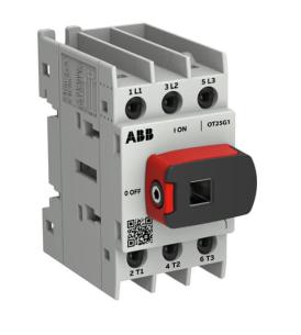 fjederklemmer ndtag h inklusiv montage din-skinne bund ac22 415v ved 25a 3-polet ot25g1-3bq lastafbryder plus ot