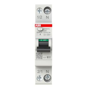 18mm bredde ac v 230 ka 6 brydeevne karakteristik c 300ma m serstr udl a type 1np ampere 20 ngig ndingsuafh sp kompakt kombiafbryder