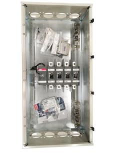 ot400dlcc4tz nc 1 no 2 inklusiv bund og top i -flanger 2xc drejegreb sort metalkapslingmed ip65 ac-23 400v ved 220kw 400a 4-polet sikkerhedsafbryder