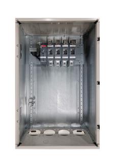 ot200kaur4tz nc 1 no 2 inklusiv bund i ringflanger 4 drejegreb sort metalkapslingmed ip65 ac-23 400v ved 110kw 200a 4-polet sikkerhedsafbryder