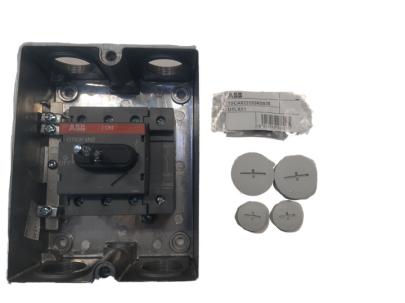 oka63s4g nulklemme med front i drejegreb sort bund topog i 2xm32m20 kapsling alu ac-22 690v ved 63a 4-polet lastafbryder