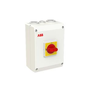 ote63a3m 1no nulklemme med bund og top i 2xm32m16 drejegreb gul d r plastkapsling ac-23 400v ved 63a 30kw 3-polet emc sikkerhedsafbryder