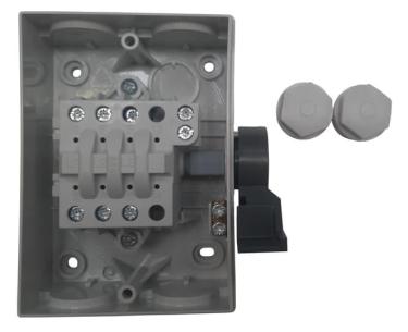 bw325ktpn 1no lpekontakt hj mednulklemme bund og top 2xm25 side i greb gr ip65 plastkapsling ac-23 415v 380 ved 25a 5kw 7 3-polet lastafbryder
