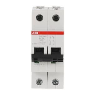 mm 35 bredde vdc 500 vac 440 ka 10 brydeevne karakteristik k 2p ampere 2 s202mt-k2 rail automatsikring