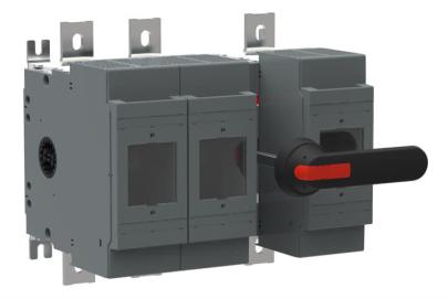 os800d21p bolttilslutning jre h mod poler mellem aksel og sortgreb med din3 for ac 690v ved 800a 3-polet sikringsbryder