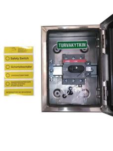 otr25a3m 1no lpekontakt hj bund og top i 5 16 5 32 2x drejegreb gul d r lkapsling rustfrist ac-23 400v ved 30a 15kw 3-polet sikkerhedsafbryder