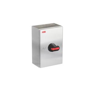 pistolgreb sort ip65 lkapsling st rustfrit 1nc 1no contact aux monteret 45kw 80a ac23 415v 4-polet vedligeholdelsesafbryder