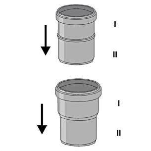 mm 78-75 spidsende muffe overgang friaphon