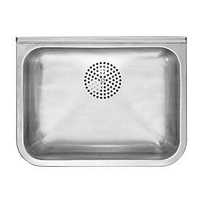 rustfri bagplade med 460x335mm cu44 udslagsvask contura