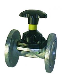 flanger med 2 dn50 galvaniseret xb type membranventil saunders