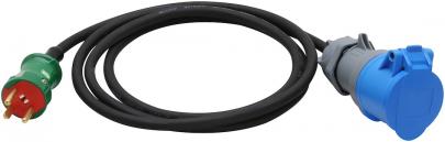 230v jord dansk med cee til dk-stik 1-faset overgangskabel