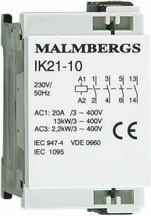 ik21-10 - polet 3 20a installationskontaktor malmbergs