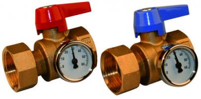 1 bende ligel termometer med roth t kugleventils