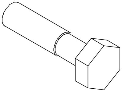 sekskant skaft u din941 skrue