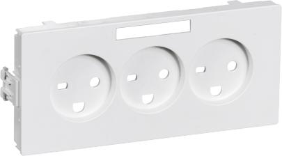 hvid jord med 2-pol hospital vandret tripel stikkontakt for afdækning line clic