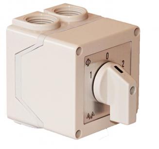 pf1 a401 ca10 kapsling plastik i f071 1-0-2 ip65 20a polet 3 fasevender vendeomskifter naimer kraus