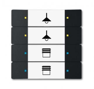 02-885-500 6127 sort mat farve tryk 8 4 betjeningselement knx